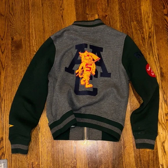 Superdry varsity boys Gray Green Jacket embroidered US 6 M Small - Picture 10 of 11